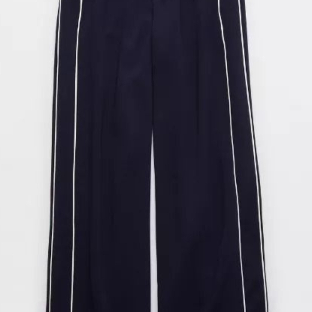 OFFLINE By Aerie ChillUp Trouser Navy Track Pants with White Stripes